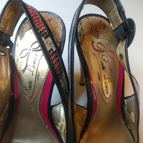 Poetic Licence Womens snakeskin print 4" heel - Picture 3 of 8